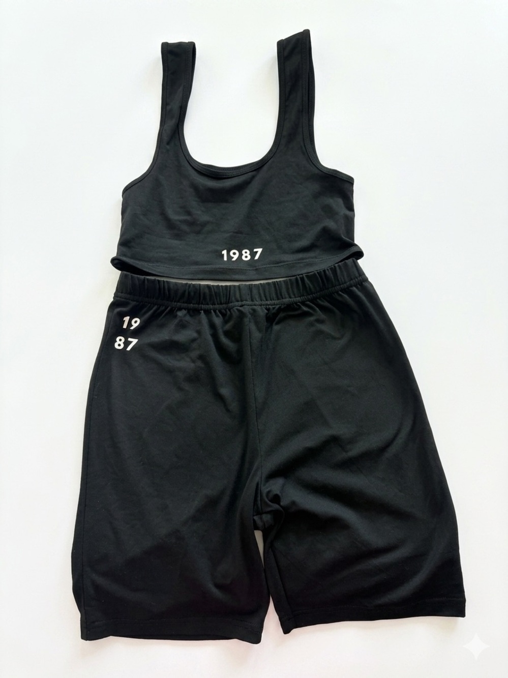 1987 Luxury Black Bra and Shorts Set. Size M